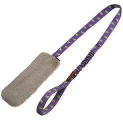 Faux Fur Squeaky Bungee Chaser - Paars