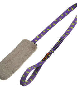 Faux Fur Squeaky Bungee Chaser - Paars