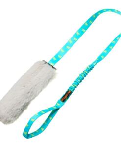 Faux Fur Squeaky Bungee Chaser 11 Faux Fur Squeaky Bungee Chaser Tug Teal