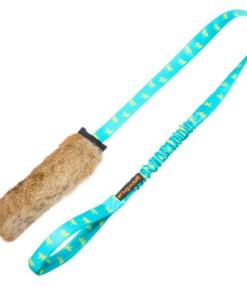 Rabbit Skin Squeaky Bungee Chaser Teal