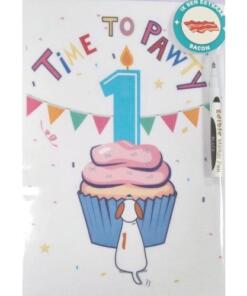 Verjaardagskaart voor je hond 11 Time to pawty
