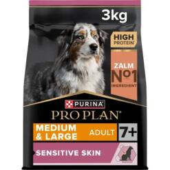 Pro Plan Seniorvoer Zalm Sensitive Skin 7+ 7 Zak Pro Plan seniorvoer met zalm van 3 kg, zalm als nummer 1 ingrediënt