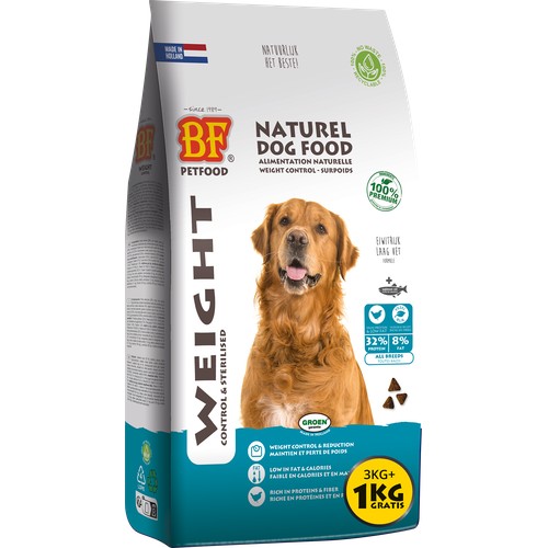 BF Weight Control & Sterilised – Hondenvoeding bij overgewicht 32/8 10 BF Weight Control & Sterilised 3+1kg hondenvoeding bij overgewicht