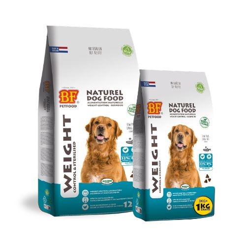 BF Weight Control & Sterilised – Hondenvoeding bij overgewicht 32/8 3 BF Weight Control & Sterilised actie 3+1kg en 12,5kg dieetvoeding voor de hond