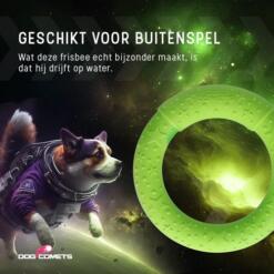 Groene Dog Comets UFO Ring werpring die drijft op water