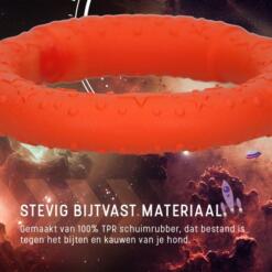 Dog Comets UFO Ring werpring voor honden | drijvend 13 Oranje UFO Ring van bijtvast TPR schuimrubber met sterretjesprofiel