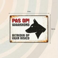 Bord Blik Pas Op Waakhond