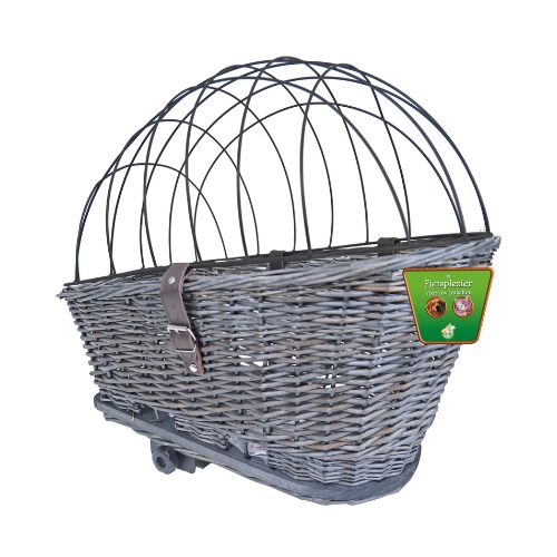 Fietsmand Riet Achterop + Rek Grijs 3 Fietsmand Riet Achterop + Rek Grijs