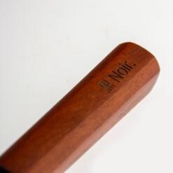 Black dog comb with wooden handle