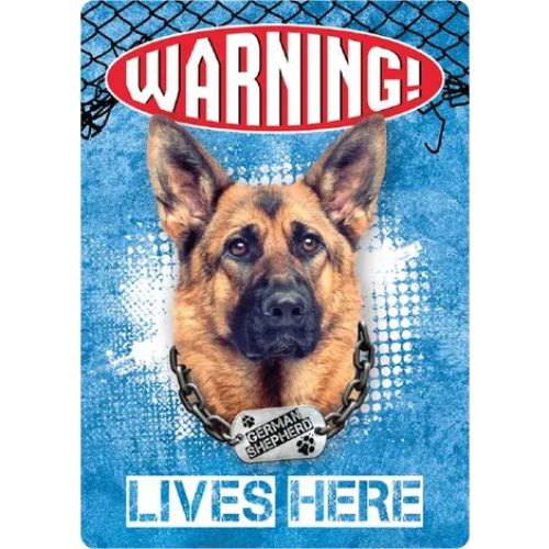 Sign Metal Warning German Shepherd Lives Here 3 Sign Metal Warning German Shepherd Lives Here