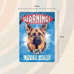 Sign Metal Warning German Shepherd Lives Here