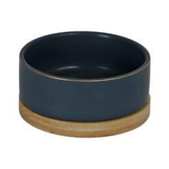 Voerbak Keramiek Hout Blauw