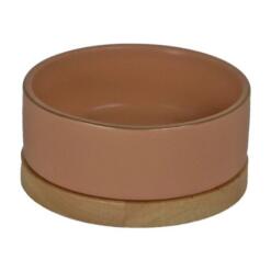 Voerbak Keramiek Hout Roze