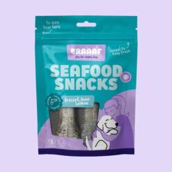 Verpakking Braaaf Seafood Snacks Geperst Been Zalm van zalmhuid, 2 stuks
