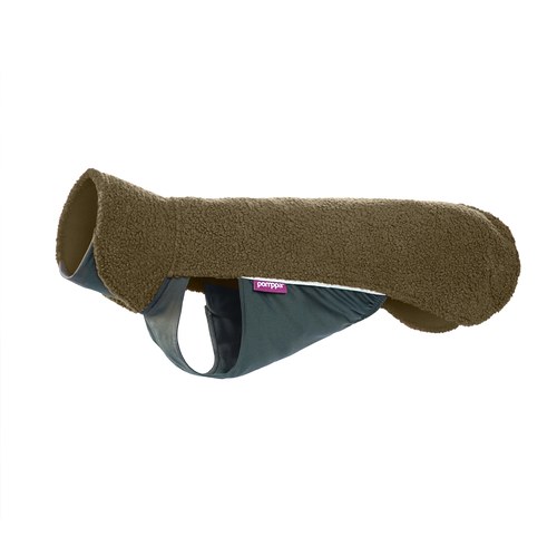 PolarPomppa Fleece Hondentrui met Rits 5 PolarPomppa fleece hondentrui in Olive, olijfgroene sherpa fleece met verlengde rug