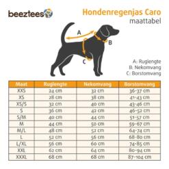 Honden Regenjas Caro Reflecterend Maattabel