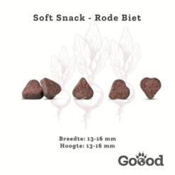 GOOOD Soft Snack Rode Biet hartvormige stukjes 13-16 mm met rode biet illustratie