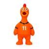 Oranje Kip Latex speeltje voor de hond van een oranje kip in voetbaloutfit