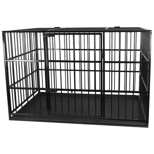 Draadkooi Superior Zwart 2 Boon draadkooi superior zwart zijaanzicht met uitneembare plastic lade