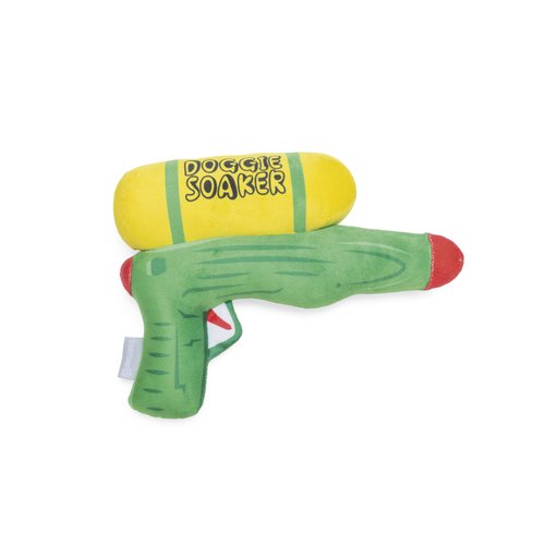 Doggie Soaker – Pluche Hondenknuffel met Pieper 3 Beeztees Doggie Soaker pluche hondenknuffel in groen en geel met pieper, 25x18x6 cm