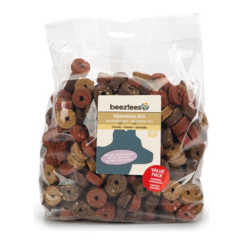 Beeztees Mjammies Mix hondensnacks 1250 gram 5 Voorkant van de verpakking van Beeztees Mjammies Mix hondensnacks