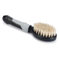 Beeztees puppyborstel zwart/grijs met zachte haren en antislip handvat