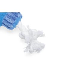 Detail van Beeztees Zonnebrand hondenknuffel met flostouw en pluche materiaal