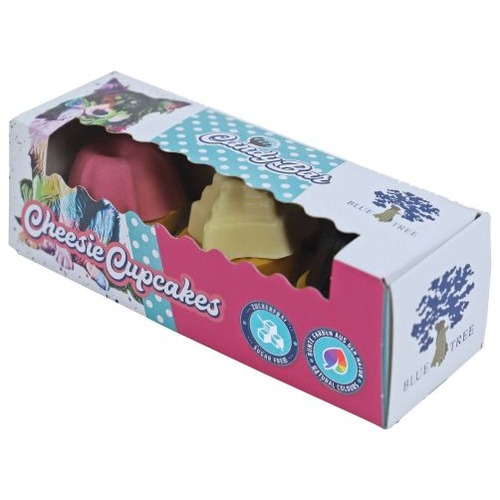 Hondencupcakes met kaas | Blue Tree Cheesie Cupcakes 3x16g 4 Verpakking Blue Tree Cheesie Cupcakes met kaassmaak, suikervrij en natuurlijke kleuren