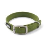 DOG Copenhagen Urban Classic: nieuwe halsband en lijn van veganistisch leer 14 DOG Copenhagen Urban Classic hondenhalsband groen (Hunting Green), volledig aanzicht in ringvorm, witte achtergrond