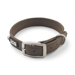 DOG Copenhagen Urban Classic hondenhalsband mocca, volledig aanzicht in ringvorm, witte achtergrond