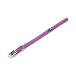 DOG Copenhagen Urban Classic hondenhalsband paars (Purple Passion), uitgerold plat aanzicht met gaatjes zichtbaar, witte achtergrond