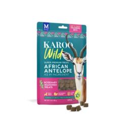 Karoo Wild Training Bits Small – Antilopenvlees 14 Karoo Wild Training Bits Small Rozemarijn – graanvrije hondensnacks van antilopenvlees, 113 gram