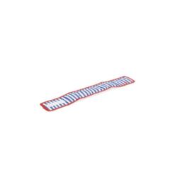 Beeztees Stripeze koelhalsband plat uitgelegd, blauw wit gestreept met rode rand