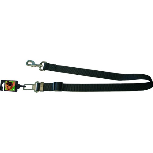 Nylon Autogordel Hond 4 Nylon autogordel hond zwart 25 mm, verstelbaar van 60 tot 75 cm