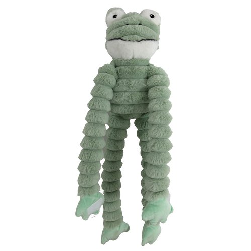 Pluche Corduroy Kikker Hondenspeeltje met Pieper 3 Pluche corduroy kikker hondenspeeltje met extra lange armen en benen en ingebouwde pieper
