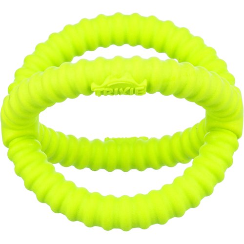 Aqua Toy Grijper – Drijvend Waterspeelgoed voor Honden 7 Trixie Aqua Toy Grijper limoengroen 17 cm – twee ringen vooraanzicht, drijvend waterspeelgoed voor honden