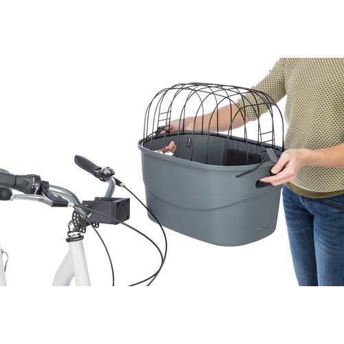Trixie Stuur-Fietsmand voor Honden – Grijs 28 Trixie stuur-fietsmand montage universele houder stap 7: eindresultaat
