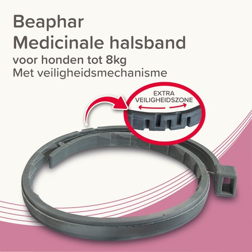 Beaphar Medicinale Halsband Hond & Kat | tot 8 maanden 3 Grijze Beaphar Medicinale halsband voor kleine honden met extra veiligheidszone