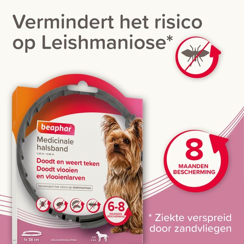 Beaphar Medicinale Halsband Hond & Kat | tot 8 maanden 6 Beaphar Medicinale halsband vermindert het risico op leishmaniose door zandvliegen