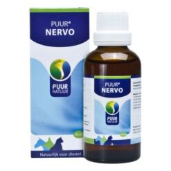 PUUR Nervo 50 ml flesje en doosje, rustgevende druppels voor honden bij vuurwerk