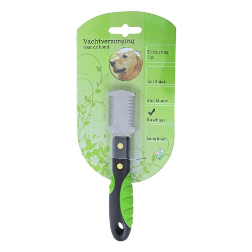 Trimmes hond Fijn en Grof | Ruwhaar 3 Trimmes hond Fijn voor de ruwharige vacht met groene antisliphandgreep