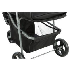 Trixie Hondenbuggy 3 Wielen | Honden tot 11 kg 20 Opbergmandje onder de mand van de hondenbuggy, met open gaaszijkanten