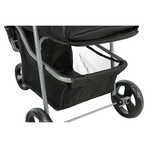 Trixie Hondenbuggy 3 Wielen | Honden tot 11 kg 8 Opbergmandje onder de mand van de hondenbuggy, met open gaaszijkanten