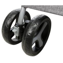 Dubbele geveerde voorwielen van de hondenbuggy, 360 graden draaibaar met vastzetknop