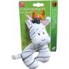 Pluche zebra hondenspeelgoed van 13 cm met piep, wit met grijze strepen