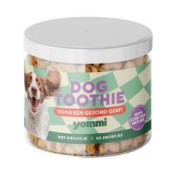 Pot Yommi Dog Toothie met 60 snoepjes voor het gebit van je hond, tegen tandsteen en stinkende adem