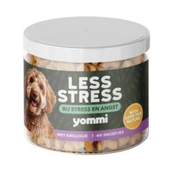 Pot Yommi Less Stress met 60 snoepjes, kalmerend supplement voor honden met stress en angst