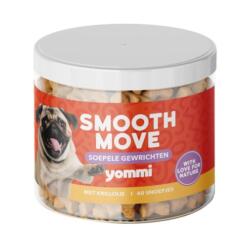 Pot Yommi Smooth Move met 60 snoepjes, gewrichten supplement voor hond met krillolie
