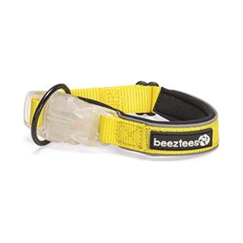 Lichtgevende halsband Beeztees Parinca Premium geel 3 Beeztees Parinca Premium lichtgevende halsband in geel met neopreen voering