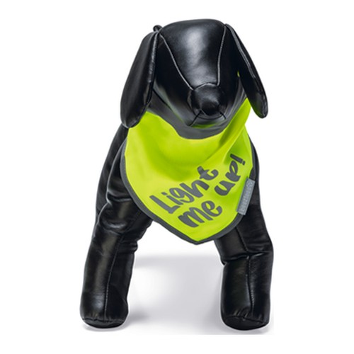 Reflecterende bandana hond Beeztees Safety Gear Chiny 4 Beeztees Chiny bandana met reflecterende Light me up! tekst op zwarte etalagehond